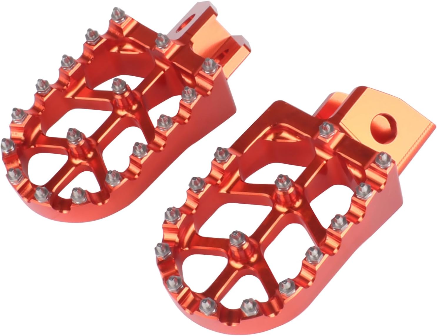 CNC Wider Foot Pegs Rest Pedal，Motorcycle Footpegs for TW 200 TW200 1987-2023 Dirt Bike (Orange)