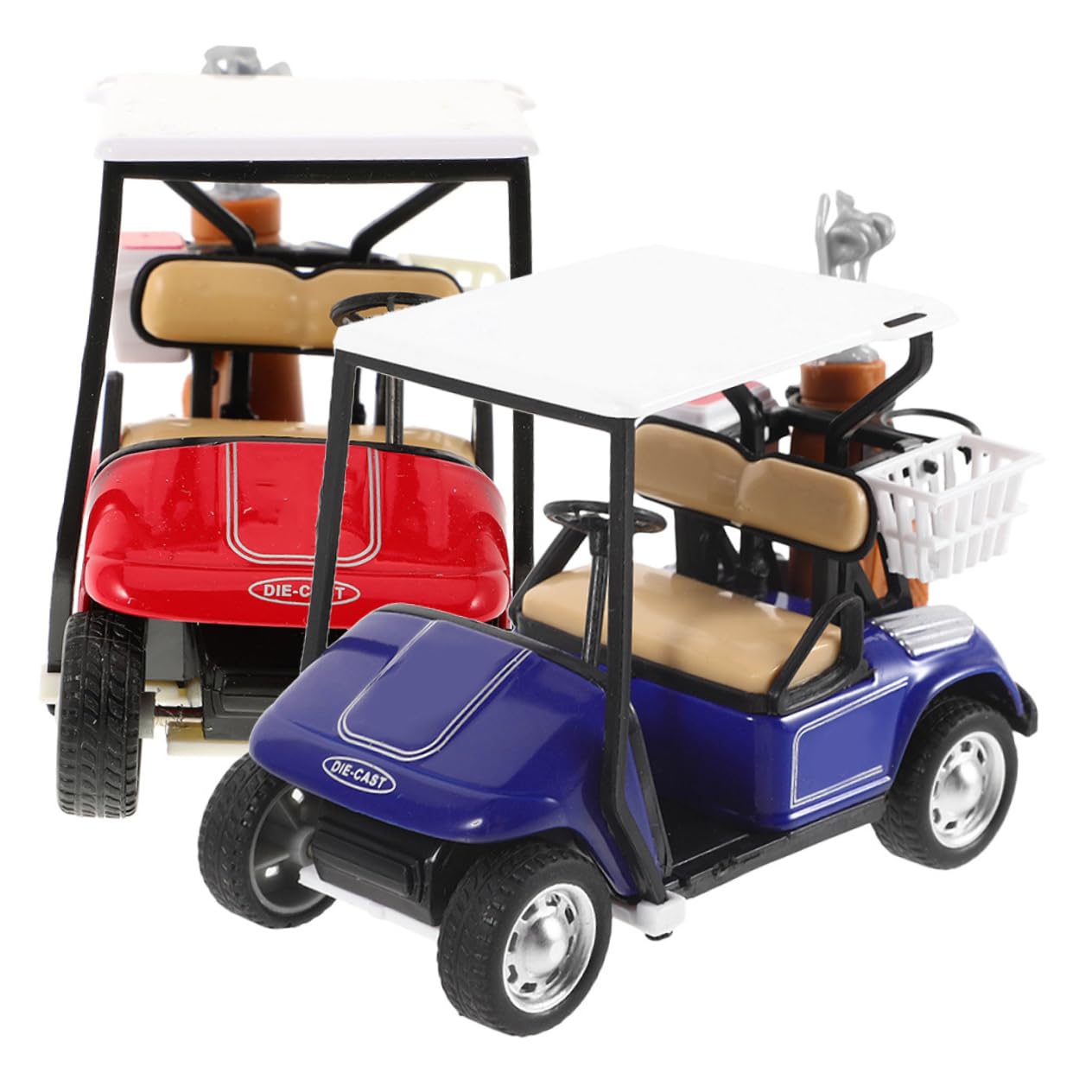BESTonZON 2Pcs Realistic Golf Cart Model Vivid Alloy Golf Cart Figurine for Home Decoration Modern Style Adornment for Sports Enthusiasts