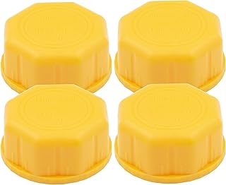 4 PCS Gas Can Cap, Replacement Lid for Gasoline Storage Containers, Fuel Tanks, Water Jugs - Durable, Coarse Thread Design, Ideal for Portable Gas Cans and Metal Gas Tanks Yellow