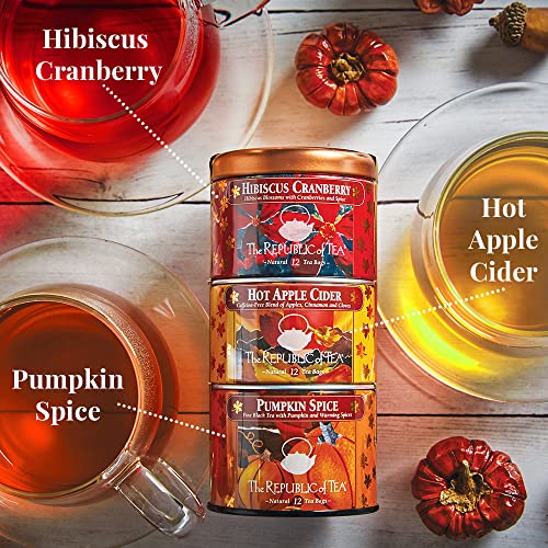 The Republic Of Tea – Harvest Stackable Tea Tin, Autumn Assortment, 36 Tea Bags #TOP2