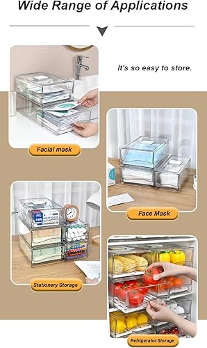 Miniatura 6 de Organizadores de refrigerador y cajón de almacenamiento, contenedores apilables de almacenamiento de frutas para refrigerador, organizador de