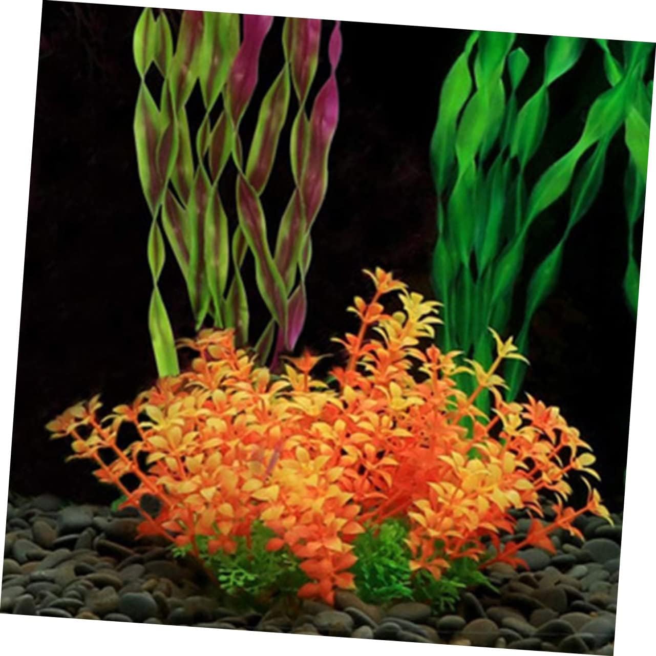 Angoily 28pcs Aquarium Simulation Grass Plants Plastic Faux Plants for Natural Fish Tank Decoration for Aquatic Landscapes and Freshwater Environments