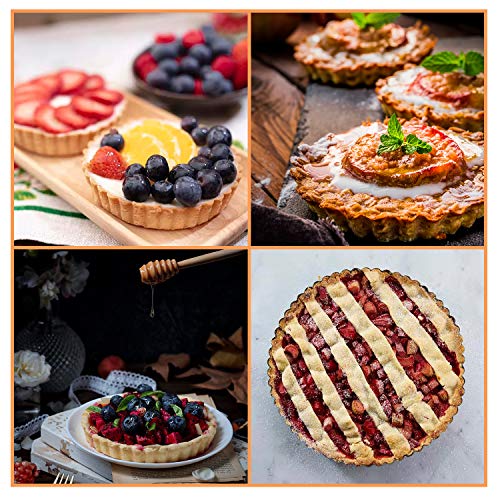 10 Inch,9.5 Inch And 4 Inch 4 Pack Round Tart Pan With Removable Bottom Quiche Pan Non-Stick Baking Dish Pan Carbon Steel Pie Tart For Kitchen Cooking Baking #TOP4