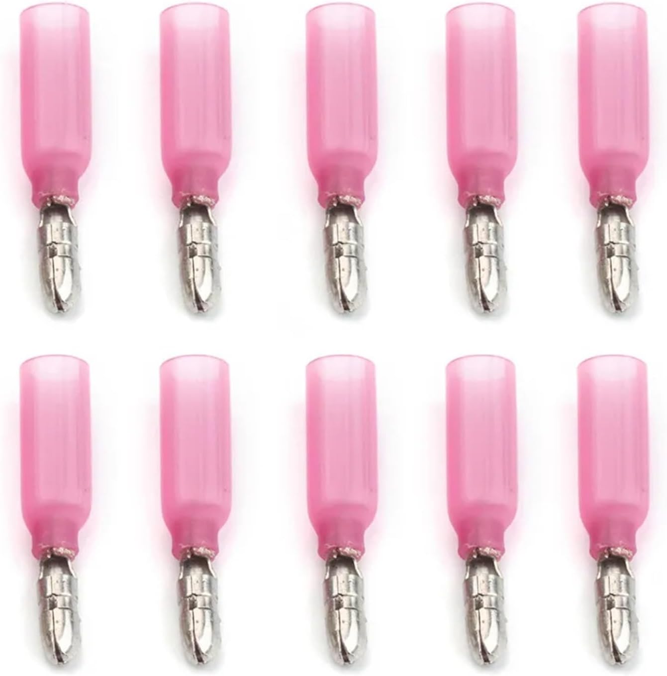 50PCS 22-18AWG Heat Shrink Male Crimp Butt Connectors Wire Splice Terminals Electrical Terminals for 0.5-1.5mm2 Red