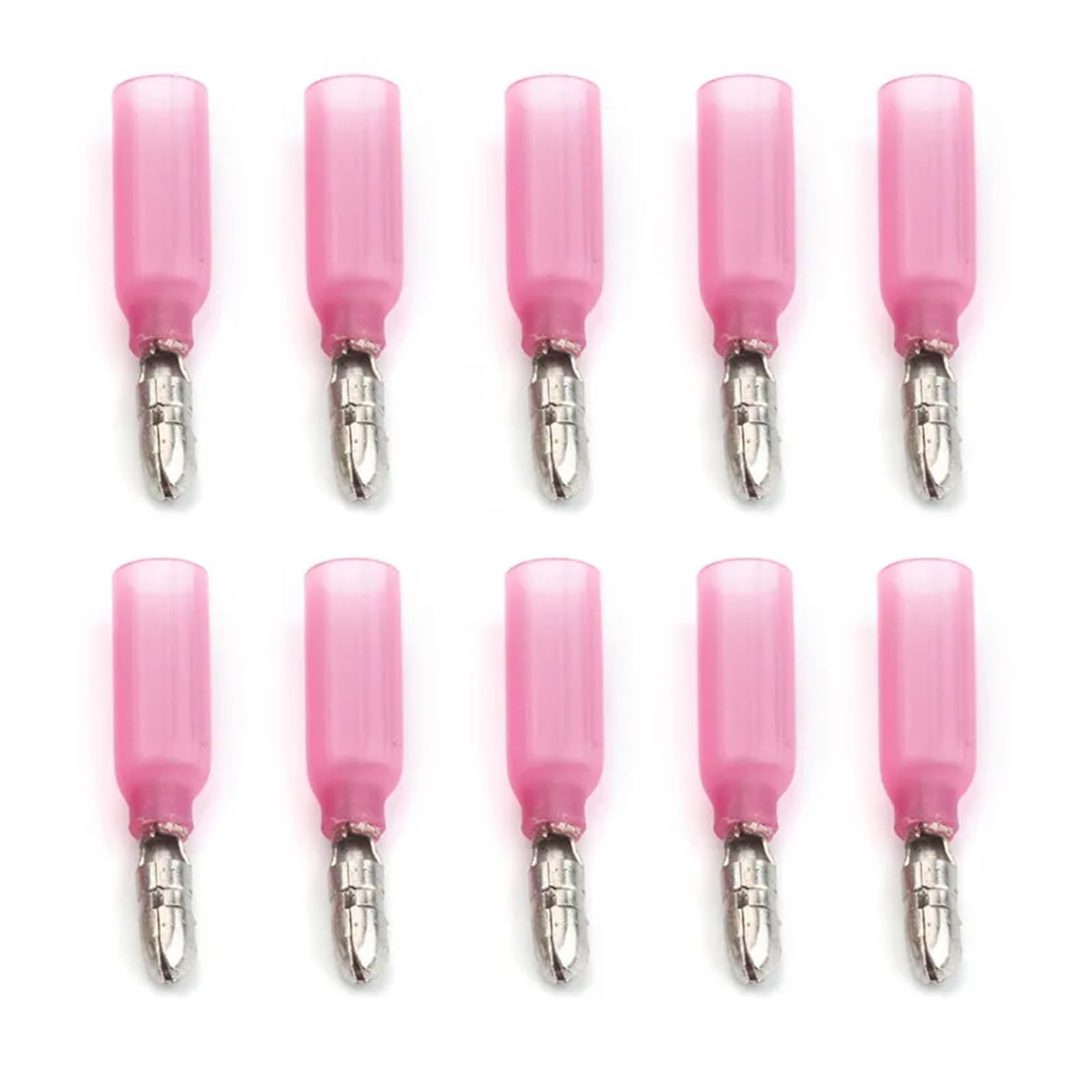 UYCUODLUY 50PCS 22-18AWG Heat Shrink Male Crimp Butt Connectors Wire Splice Terminals Electrical Terminals For 0.5-1.5mm2 Red