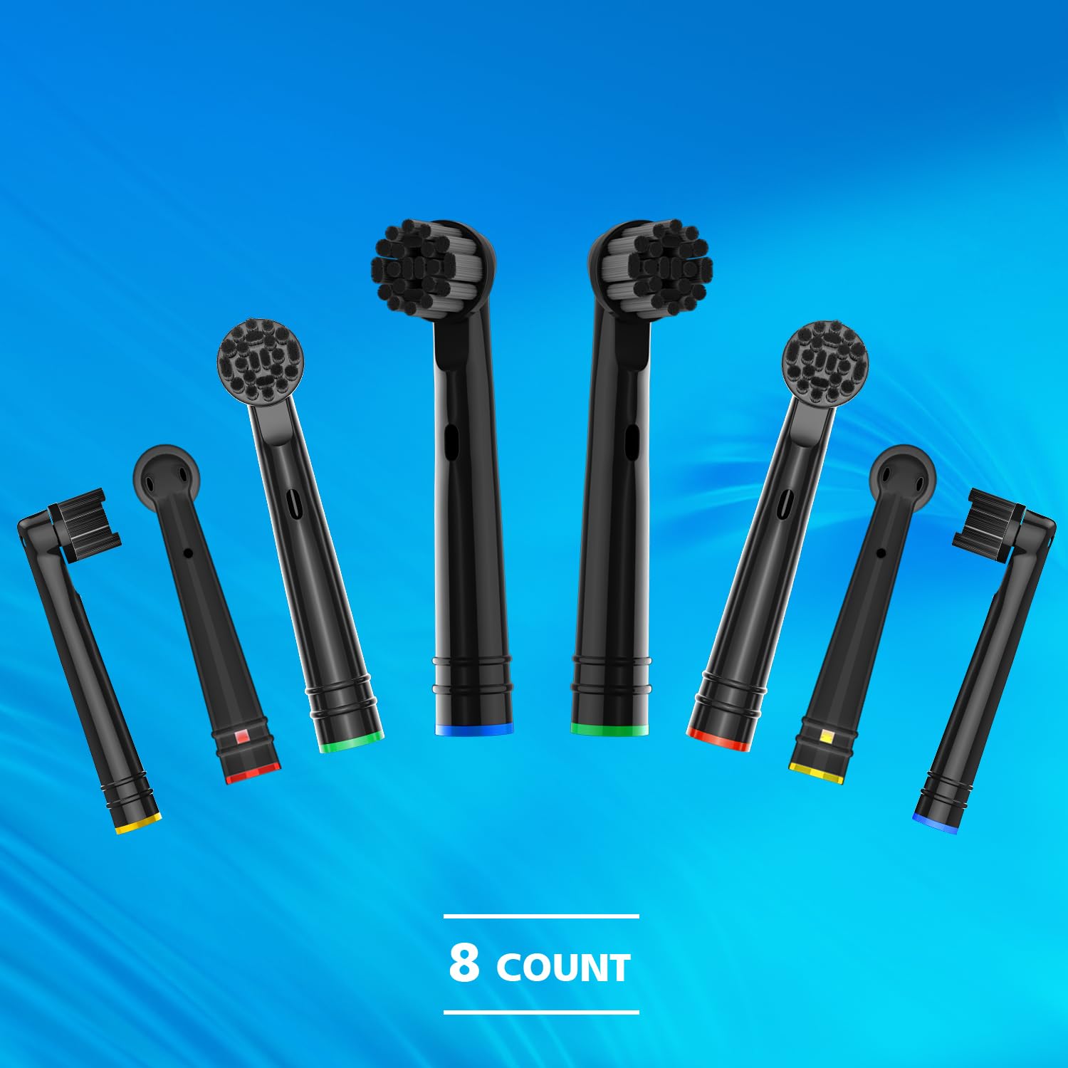 Cabezales de repuesto de carbón de bambú para cepillos de dientes eléctricos Oral-B Braun, 8 unidades, negro, cerdas de bambú con infusión de carbón para mangos Oral B 3756 3757 3744 3765 3709 4729