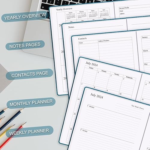 Miniatura 5 de Agenda 2024-2025  Agenda semanal y mensual desde julio de 2024 a diciembre de 2025, 5.8 x 8.25 pulgadas, agenda mensual de 18 meses, 14 páginas de