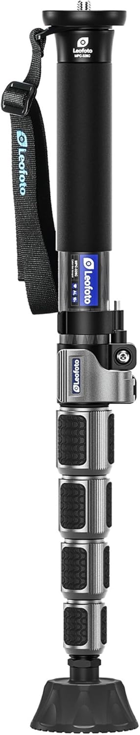 Leofoto Carbon Fiber Lightweight Camera Monopod, Quick Lock System, MaxLoad 66lbs, Waterproof Knob Locking System, General Knob(MPC-326C)