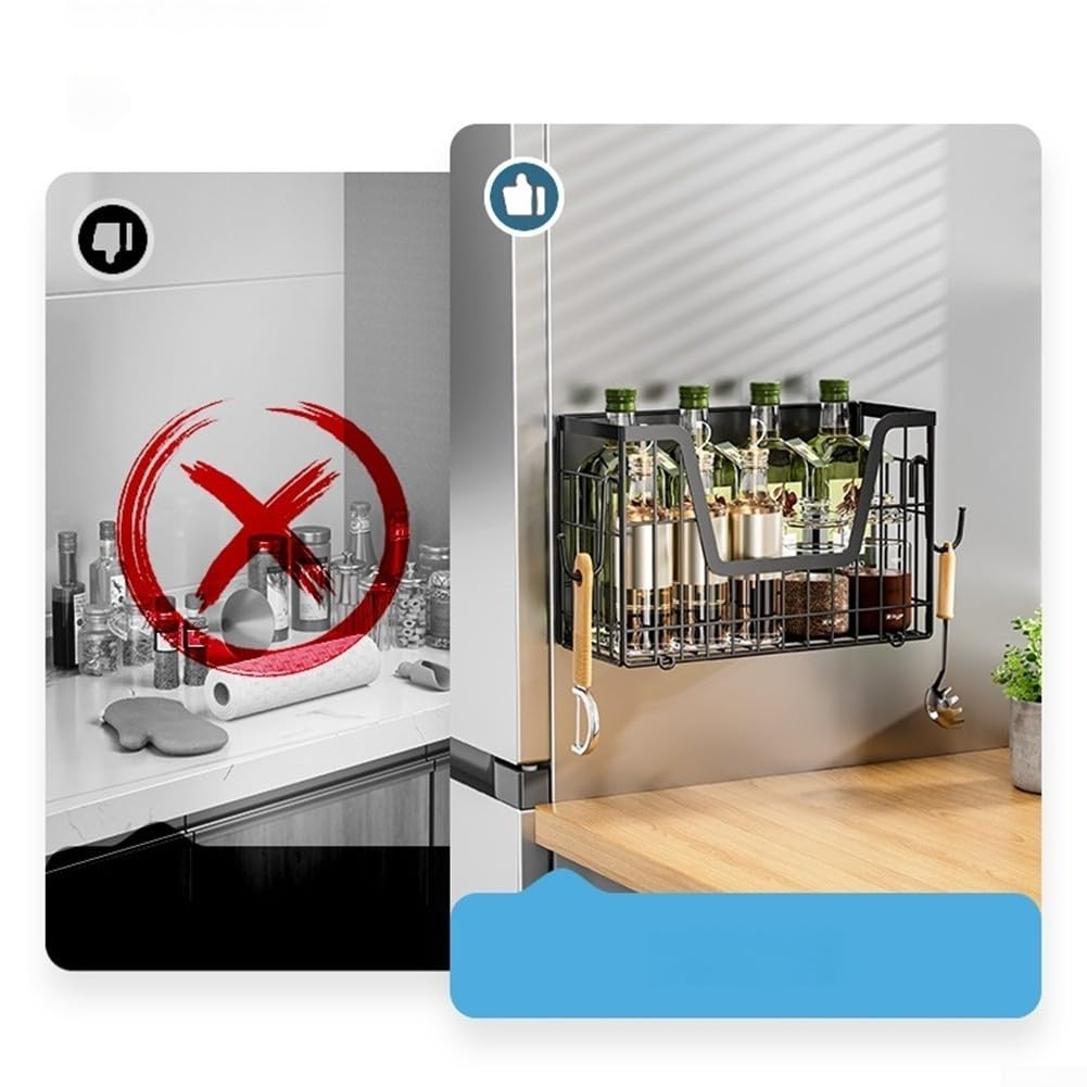 Kühlschrank Organizer Magnetisch Ausziehbar – Metall Schublade für Gemüse Obst Eier – Platzsparende Aufbewahrungsbox Küchenschrank 31,5cm