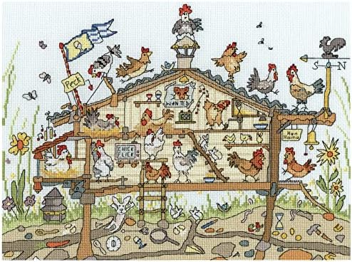Bothy Threads Cross Stitch Kit - Cut Thru' Hen Home image 2