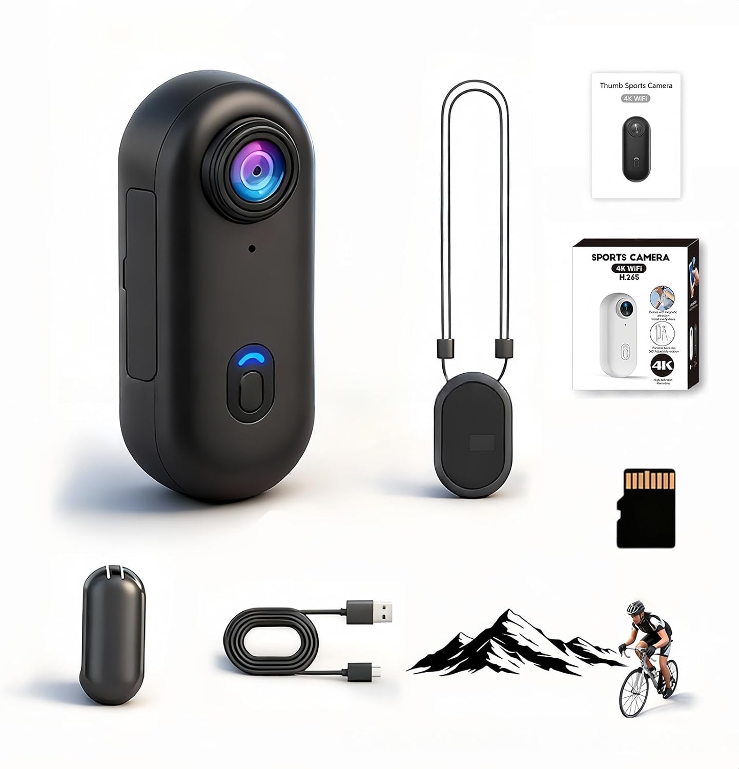 2026 4K Norsky Nexo Cam Tragbar Norsky Cam Motorrad mit 120 -Weitwinkelobjektiv und WLAN Magnetische POV Kamera Motorrad Kamera f r Vlog Reisen Tauchen MotorradASchwarz-4K-64G