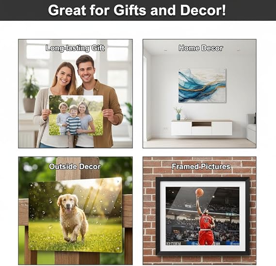 KUBO Sublimation Metal Photo Blanks (8x10) - Bulk - Sublimation Photo Blanks with White or Brushed Silver Finish - Blank Aluminum for Pictures, Signs, and Panels - Aluminum Sheet Metal