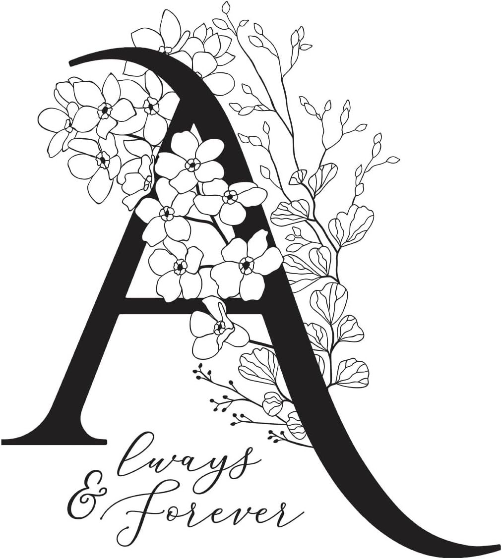 Spellbinders BP-124 Floral A and Sentiment Press Plate from The Every Occasion Floral Alphabet Collection