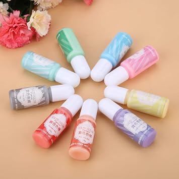 UV Resin Coloring Dye Colorant Pigment for DIY Art Crafts, Set of 9 Colors 10g Bottles for Craft Decorations, Jewelry Making, Plastic Solid Color 9 Color Group A