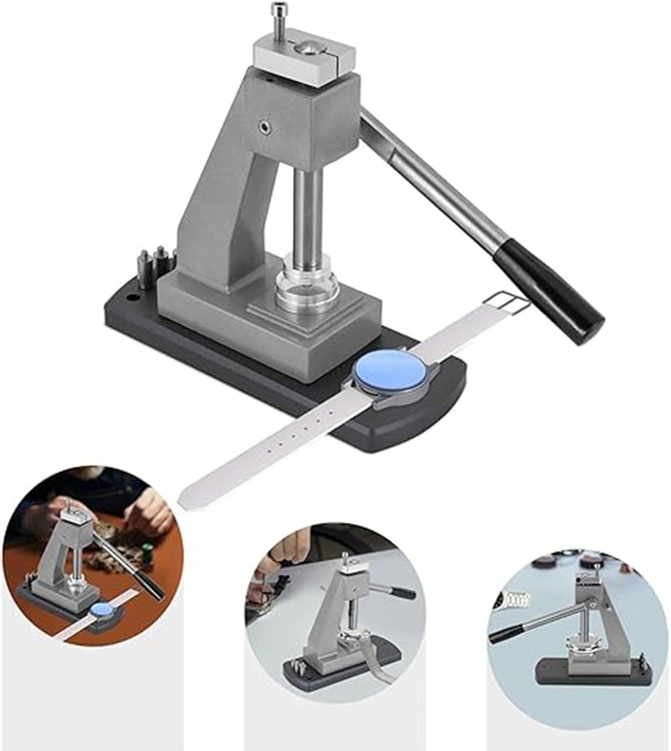Uhren-Presswerkzeug-Set mit 24 Stempeln, Uhrenpressmaschine, Kristall-Laminator für Gehäuseboden, Uhren-Reparaturwerkzeug-Kit zum Verschließen und Auspressen vo