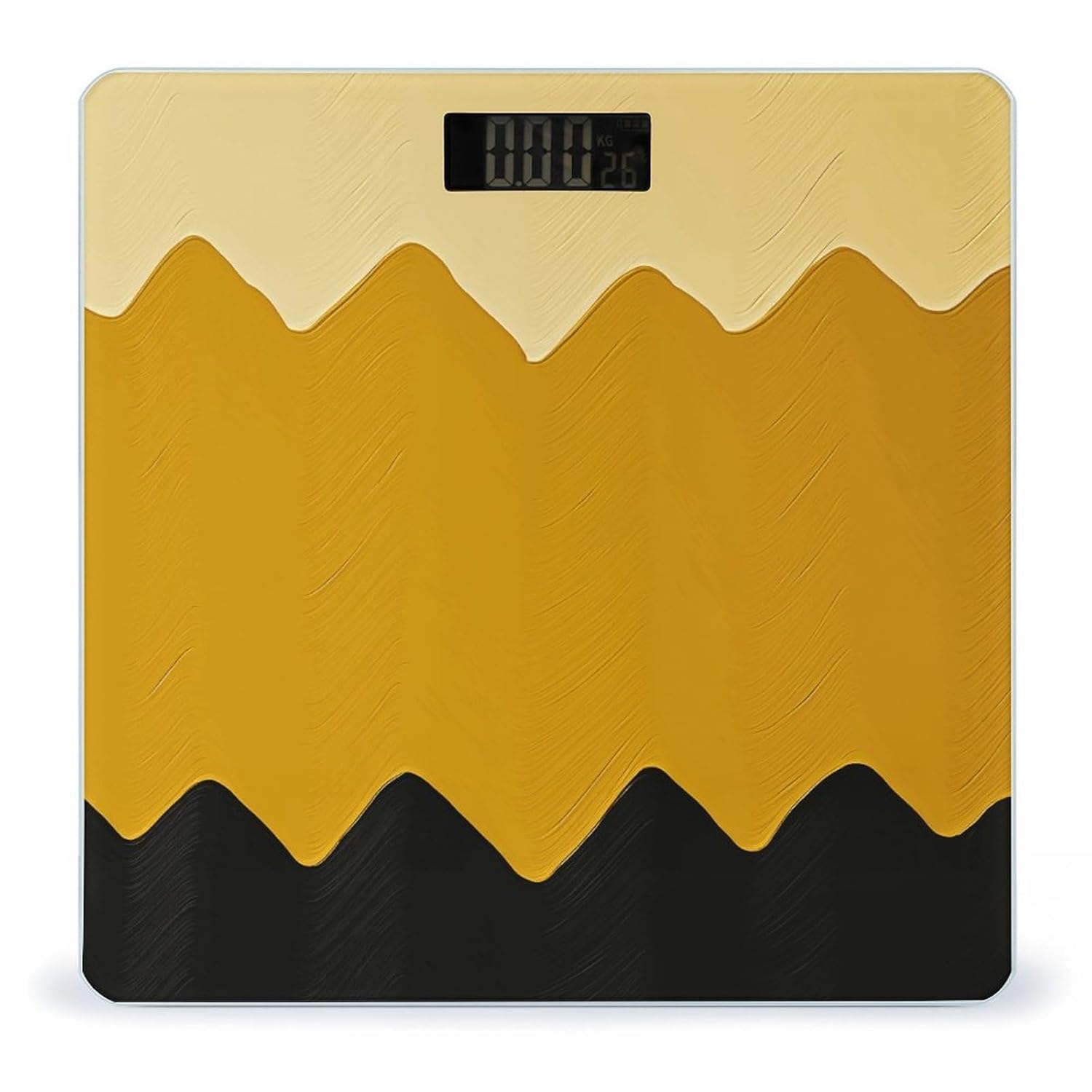 Mustard Yellow and Black Bathroom Scale Rounded Smart Scale for Body Weight Automatic Power On/Off Weight Scales Accurate Bathroom Digital Scales for Pet Home Bedroom Kitchen
