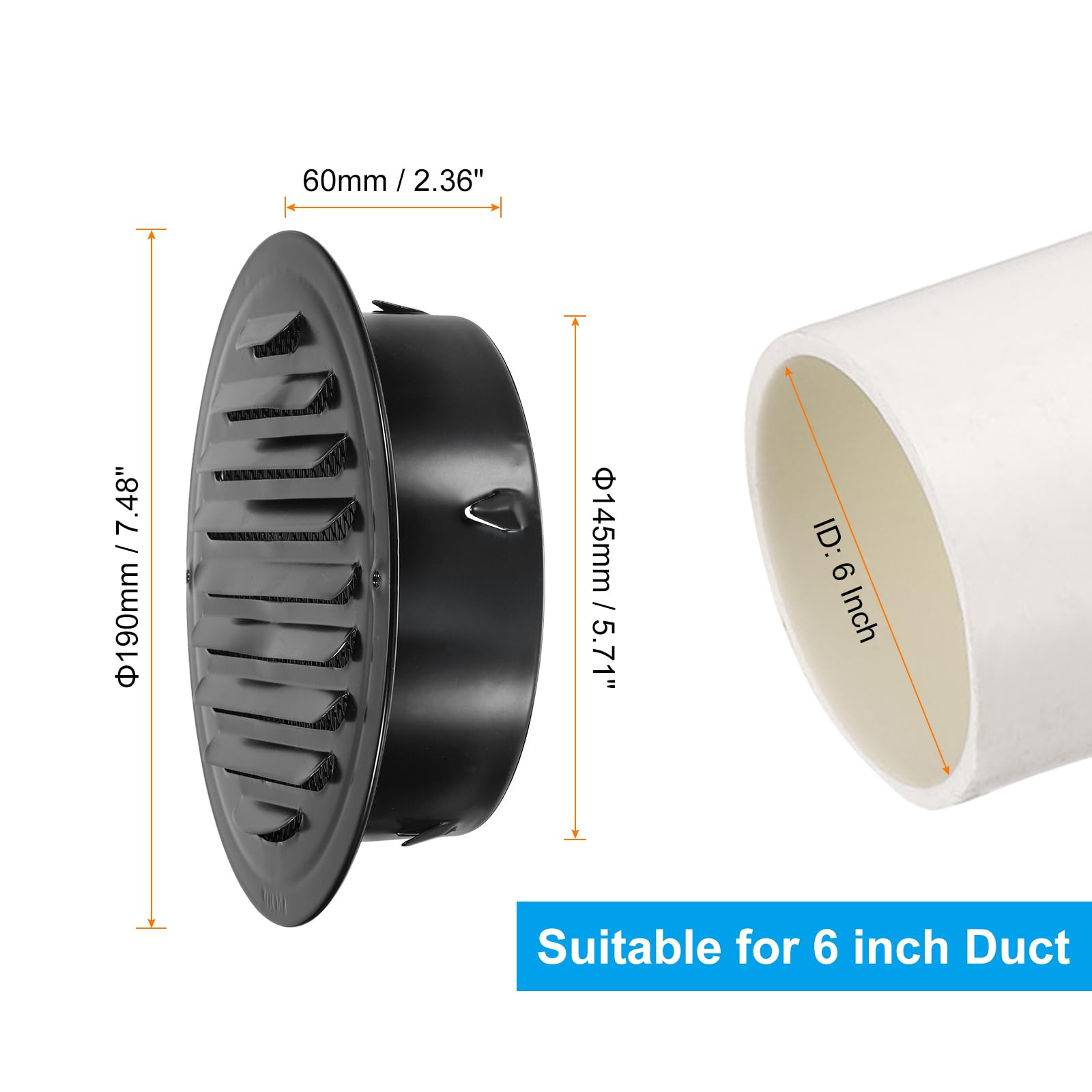 PATIKIL 6" Round Air Vent Cover - Image 2
