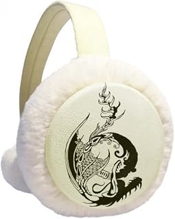 Protetor de orelhas de inverno tradicional chinês com pintura de dragão para ambientes externos