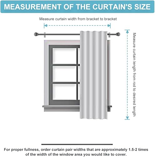 Miniatura 8 de RYB HOME - Cortinas blackout con aislamiento térmico, cortinas de privacidad para dormitorio, sala de estar, comedor, armario, 42 x 45 pulgadas