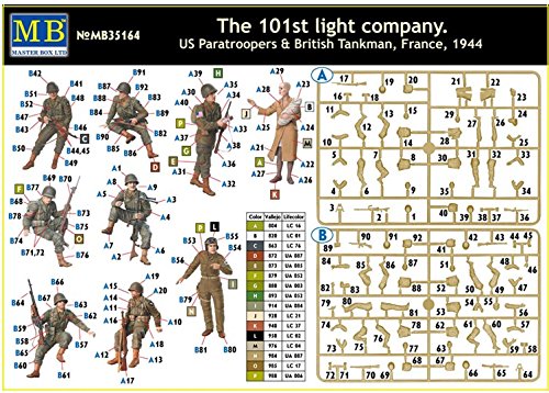 Masterbox 101 Light Company Us Paratroopers And British Tankman 1944 1/35 Master Box 35164 #TOP1