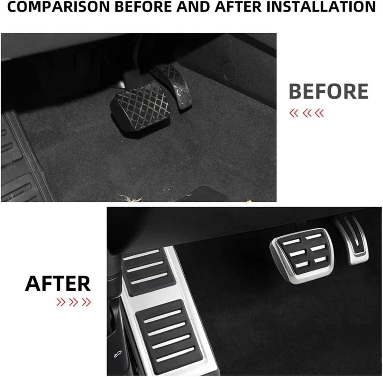 Pedals Compatible with Audi E-TRON A6 Q6 Q8 2025 2026 LHD Gas Brake Foot Rest Pedal Cover Pad Interior Accessories(AT with rest)