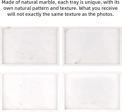 Miniatura 46 de Bandeja de tocador de baño de mármol, bandeja de tocador de lujo natural para el hogar, cocina, baño, bandeja decorativa de piedra para encimera