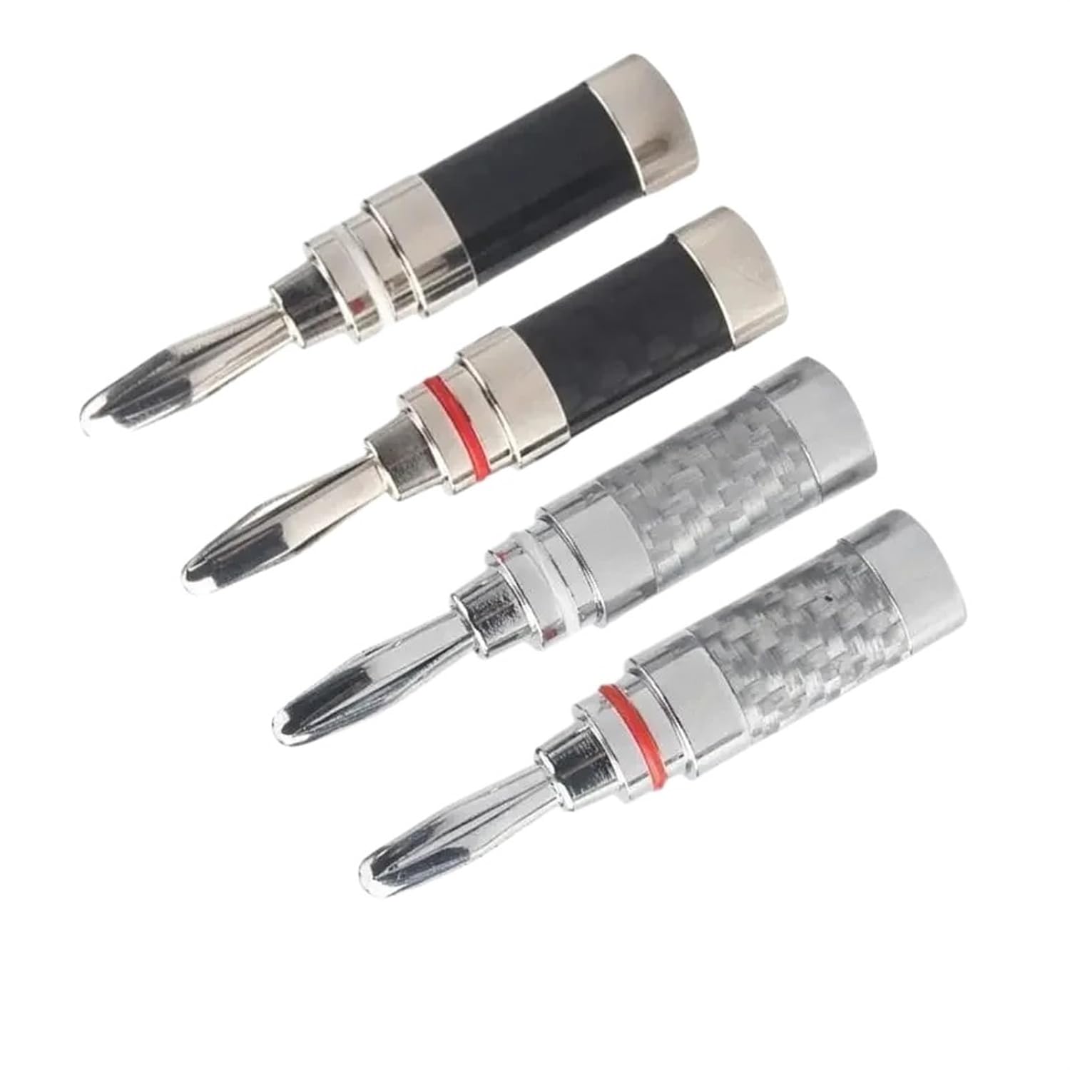 Banana Connector Electronics Bananas Conector Audio Jack Rhodium Plated Carbon Fiber Screw Press Speaker Terminal(50pcs,Black)