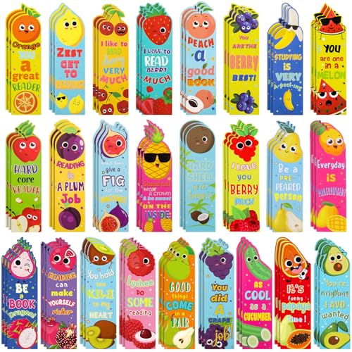 Fainne 250 Pcs Scented Bookmarks Kids Bulk Scratch and Sniff Bookmarks Fun Fruit Food Assorted Educational Bookmark for Students Teens Reader 25 Styles 25 Scents