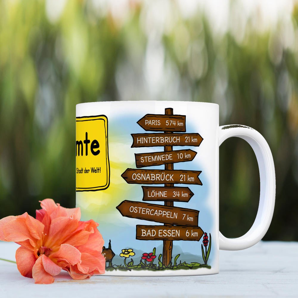 Drochtersen Kaffeebecher – „Einfach Die Geilste Stadt Der Welt“, 300 Ml, Keramik, Mit Wegweisern