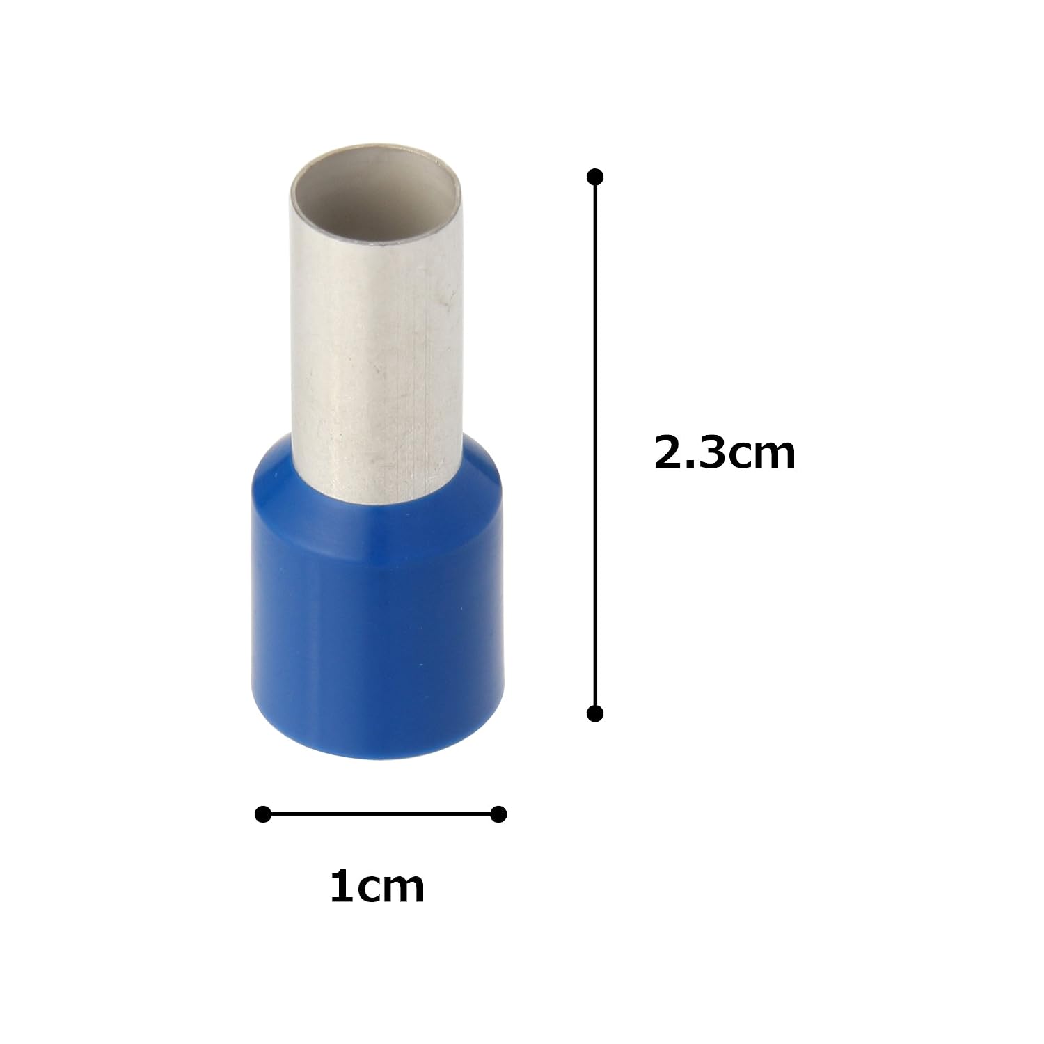 Panduit FSD84-18-C Insulated Ferrule, Single Wire DIN End Sleeve, 6 AWG Wire Size, Blue, 0.35" Max Insulation, 7/8" Wire Strip Length, 0.24" Pin ID, 0.71" Pin Length, 1.14" Overall Length (Pack of 100)