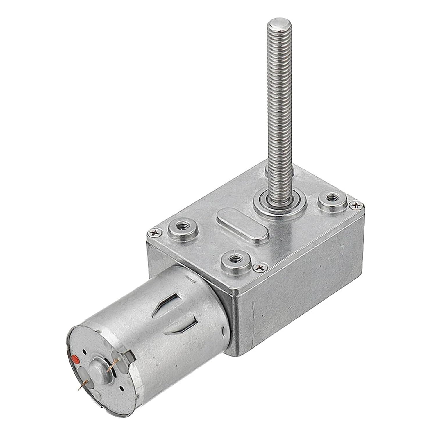 JGY370 DC 6V 12V 24V Motor M6 Screw 50mm Worm Gear Motor DC 12V 6-150RPM Self-Locking Reduction Gear Motor(150rpm,12V)