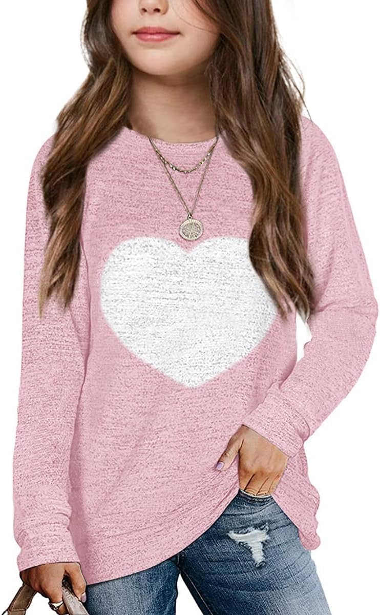 Apbondy Girls Shirts Casual Long Sleeve Crewneck Loose Sweatshirts
