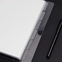 Vista 3 de Índice divisor de carpeta transparente de 6 agujeros con pestañas A5, hojas divisoras de índice de cloruro de polivinilo transparente, 6 anillos