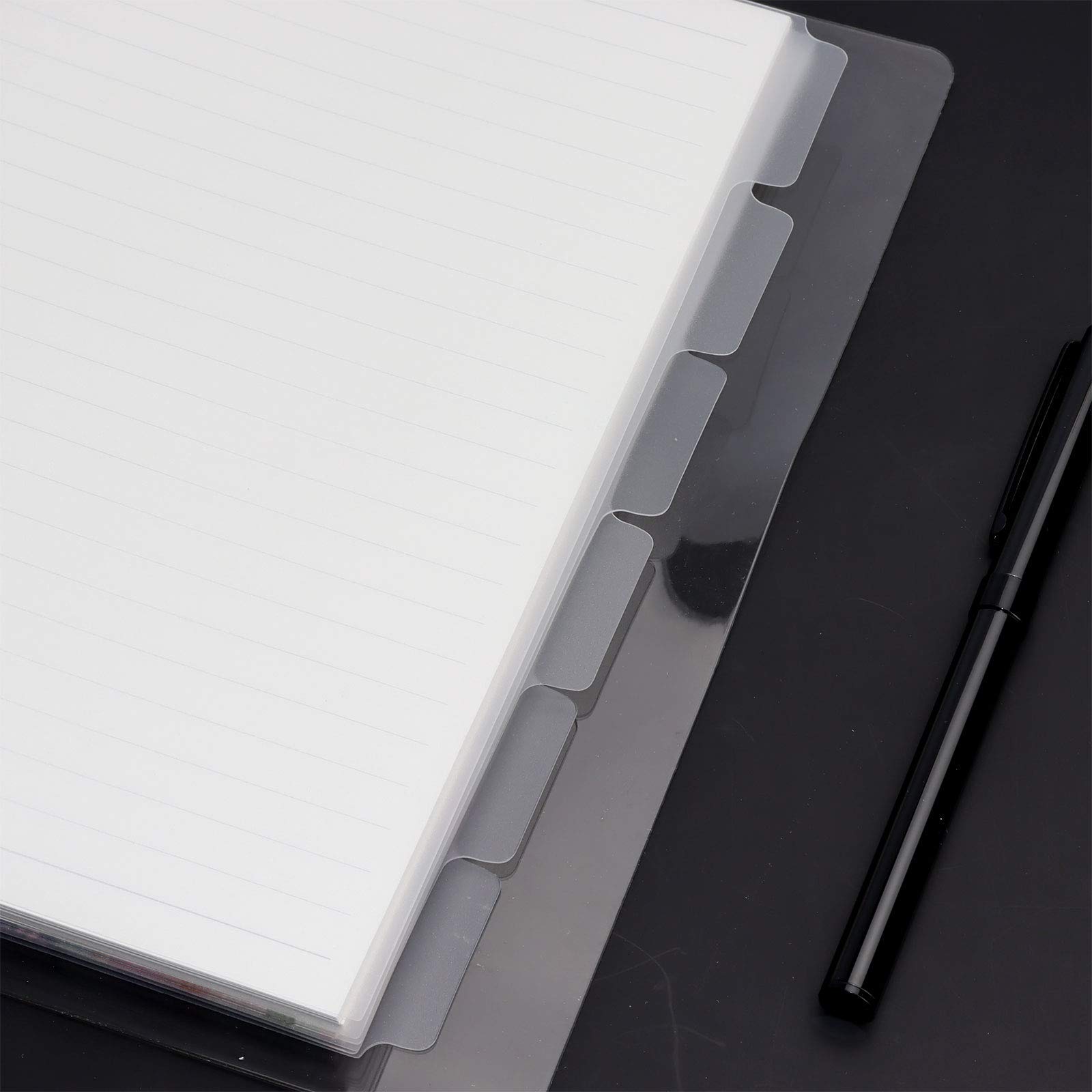 Intercalaires PVC Transparents A5 - Lot De 5 Avec 6 Trous, Pour Classeur, Organiseur, Prise De Notes