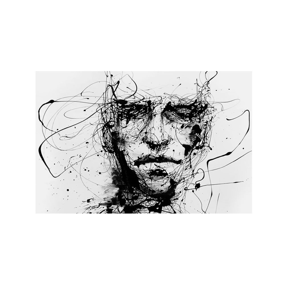 Wintefei Abstract Line Drawing Boy Canvas Art Wall Painting Home Cafe