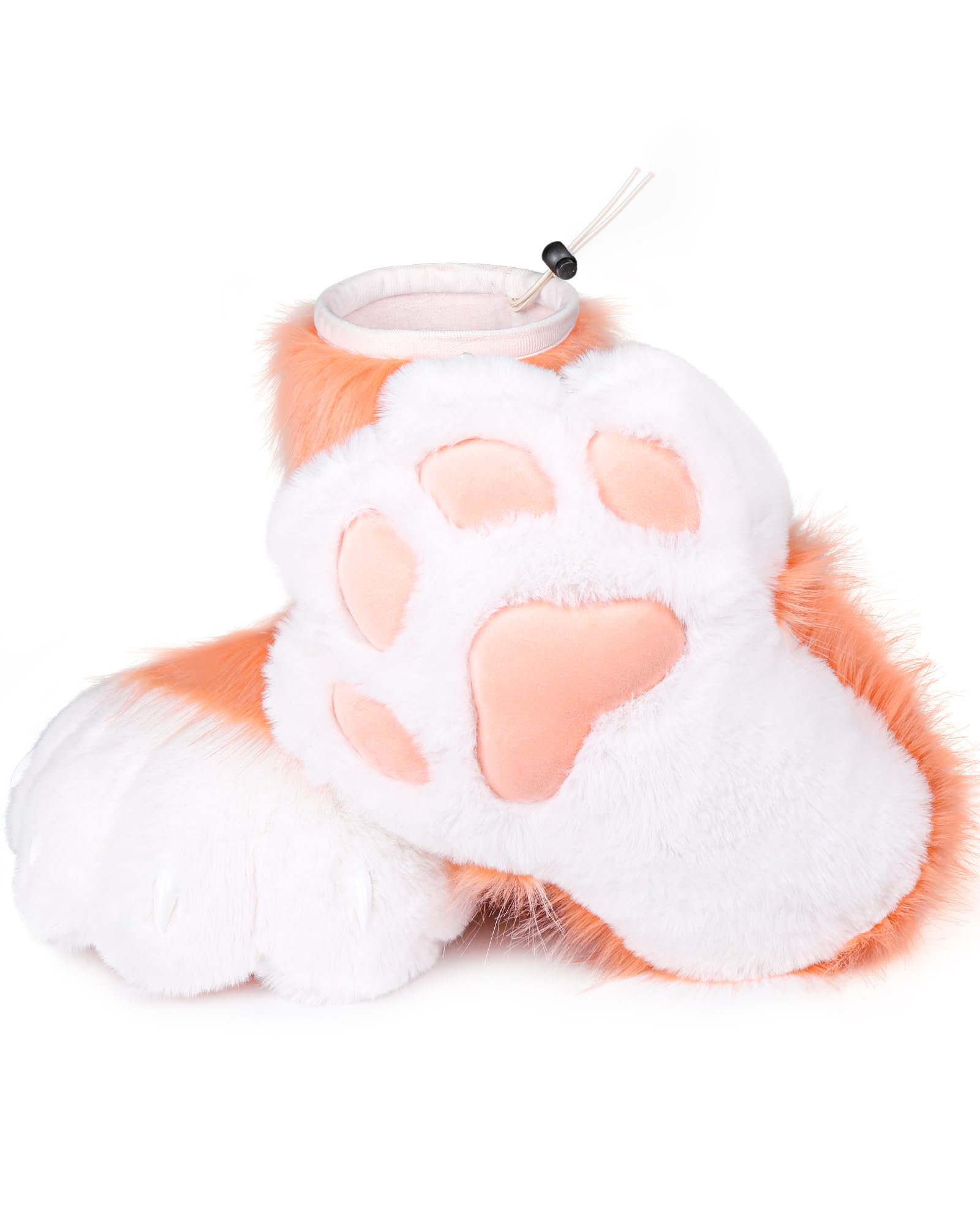 ZFKJERS Cosplay Animal Cat Plastic Claws for Fursuit Feet Paw Shoes Furry Paw Slippers Adults Costume Accessories Set (Orange)