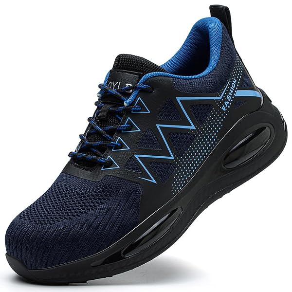 Steel Toe Safety Shoes for Men and Women, Composite Toe Work Sneakers Blue by Mellowmiles - Used condition - US$40.63