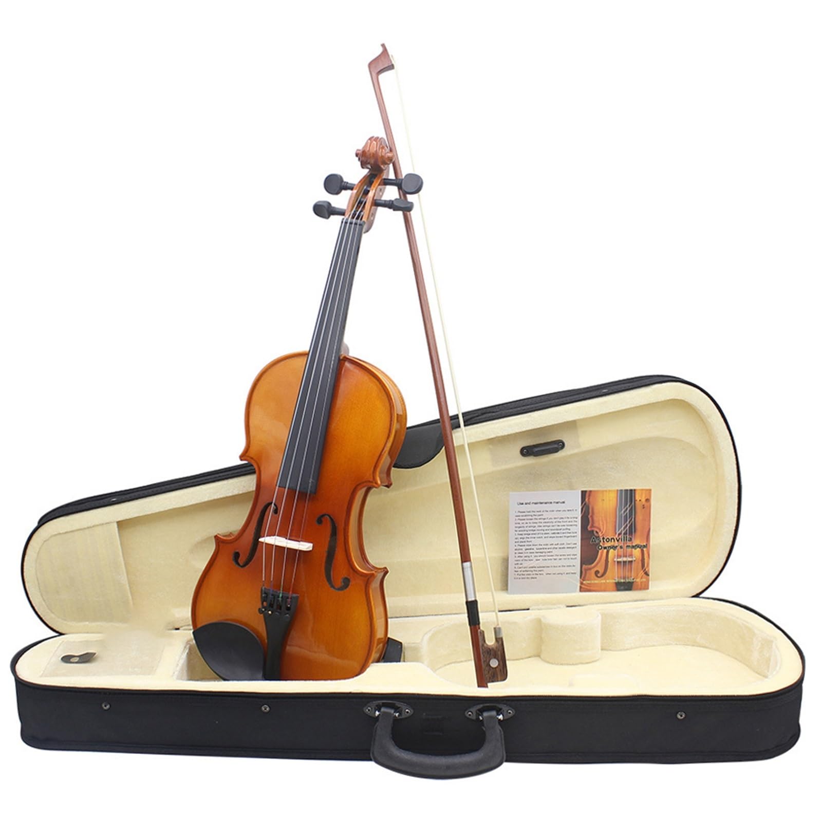 Violino Set Violino Lucido Di Colore Naturale Retro In Acero Tigrato Violino In Legno Massello Violino Per Principianti(1/4)