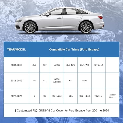 Miniatura 41 de Funda para automóvil Nissan Rogue impermeable para todo tipo de clima, cubierta exterior completa ligera para automóviles, exteriores, sol, UV, 08