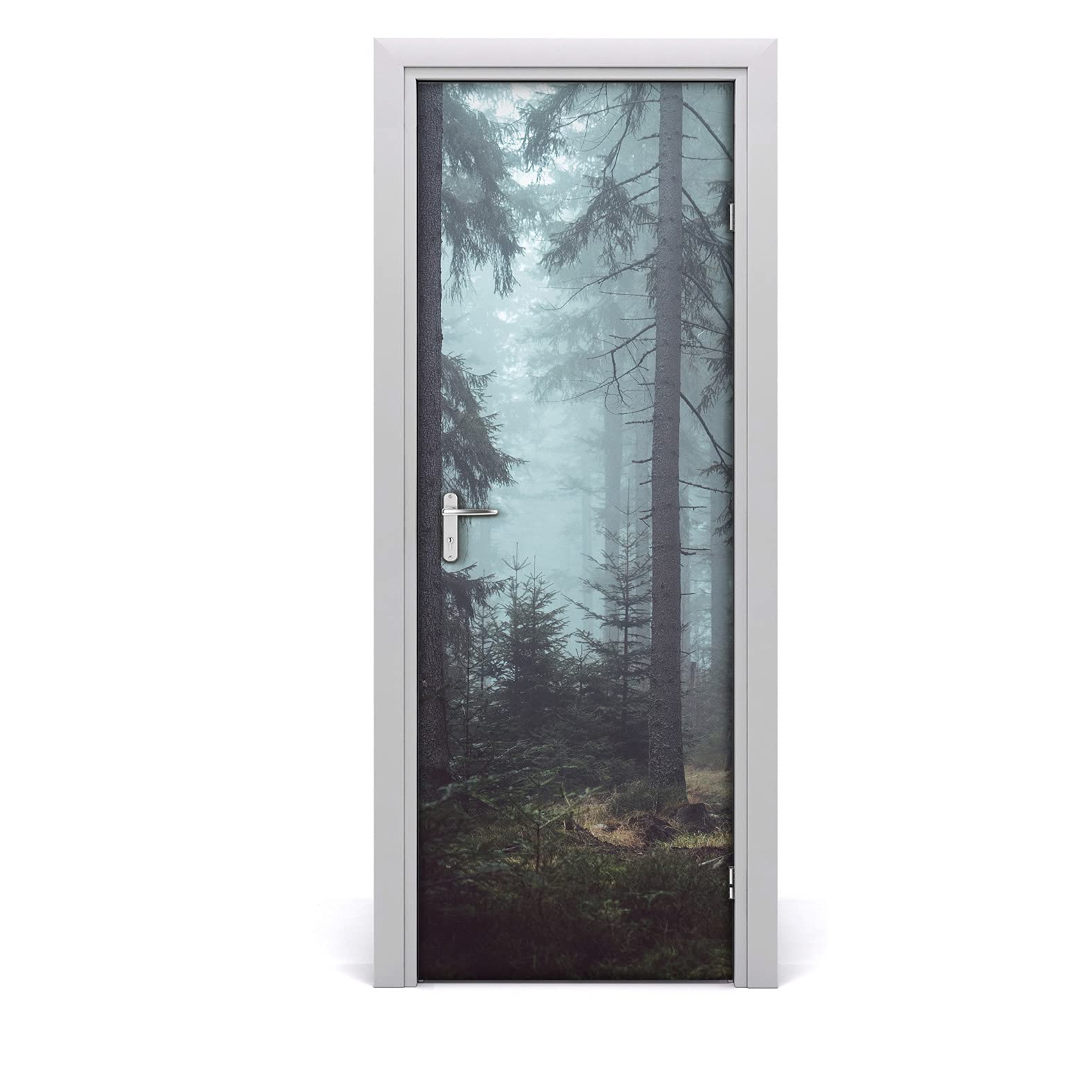 Autocollant de porte forêt brumeuse 77x200 Magic-Stick papier peint mural