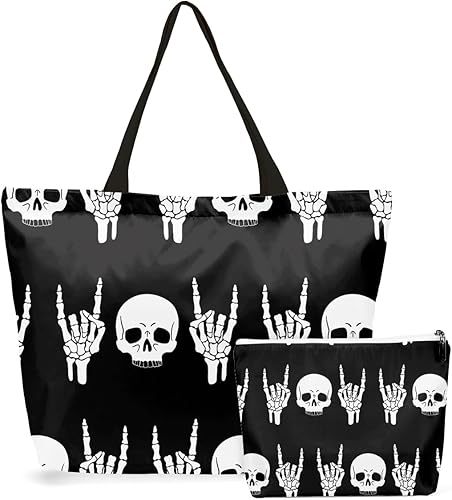 Bolsa de maquillaje Calavera Hippie Gótica Decoración Gótica Accesorios Horror Skull, Multicolor597