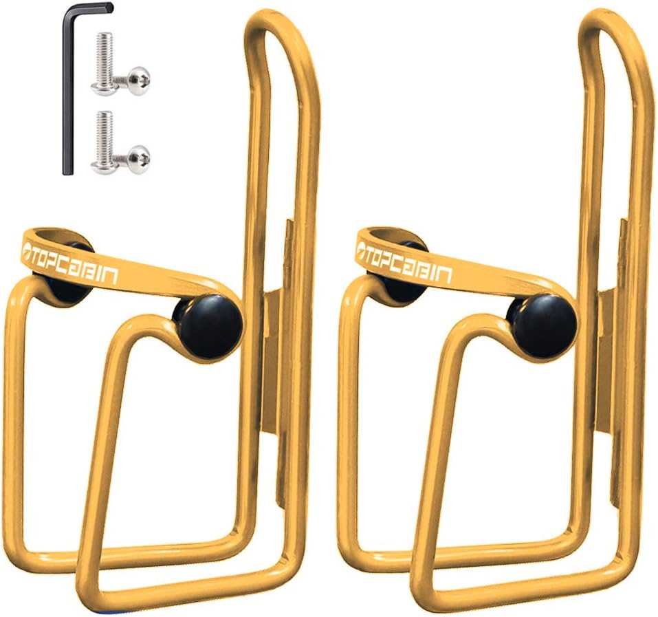 TOPCABIN Water Bottle Cages, Adjustable MTB Bicycle Water Bottle Holder Lightweight Bike Water Bottle Cages Brackets with Two Clamping Solutions
