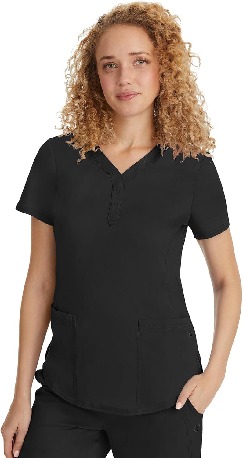 Healing Hands Jane Scrub Top for Women with Y-Neck, Pockets & Stretch 2167