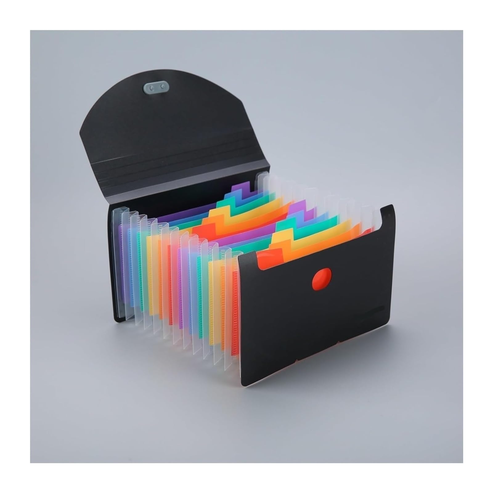 Cartella espandibile, Organizzatore di File a Fisarmonica a 13 Tasche for ricevute, fatture, Coupon, Ufficio, Nero Rosa