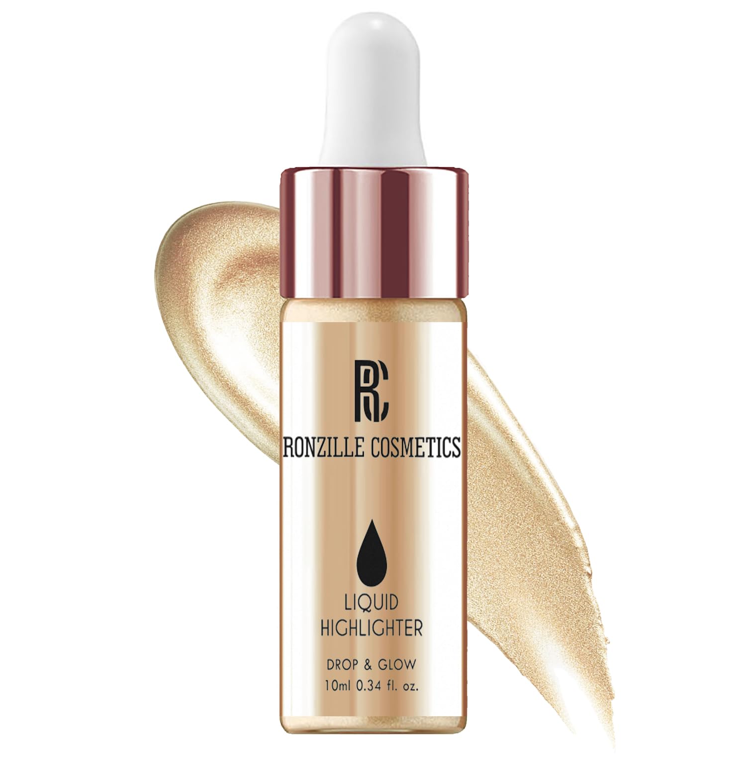 Ronzille Liquid Illuminator Silver Highlighter Ultra Smooth Shine Waterproof Face And Body Highlighter (Gold)