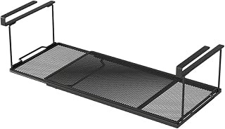 Schwarz Küchenschrank Organizer,Unterschrank organizer,Unterregal hängekorb,Verstellbarer Hängendes Unterschrankregal Metall 38-70cm,für Aufbewahrung in Küche, Schlafzimmer und Büro