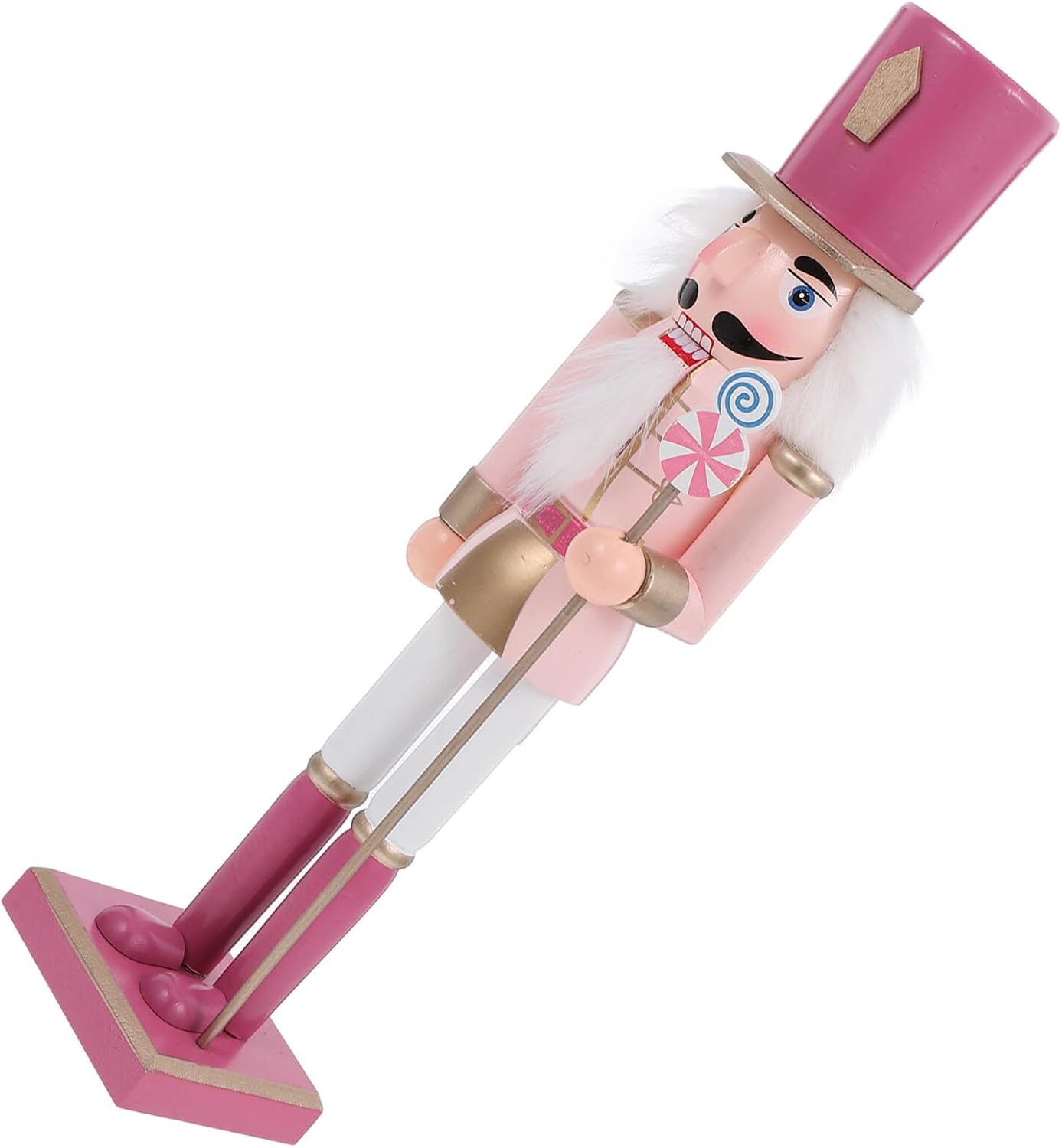 Wooden Nutcracker Soldier Ornament 38cm Christmas Nutcracker Decorations Macaron Color Christmas Holiday Desktop Figurine for Seasonal Home Decor