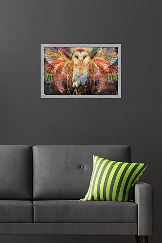 Vista 79 de Trends International Jumbie - Owl Wall Poster, 34L x 22.4W, Mahogany Framed Version