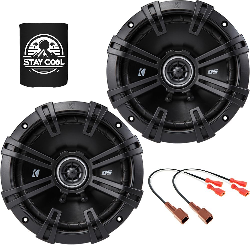KICKER Speakers 6.5 inch for Nissan Frontier 1998-2004 Upgrade Kit - Pair of DS Series with Harness, Coaxial 6 1/2 Car Audio Front Door Speaker DSC650, 43DSC6504