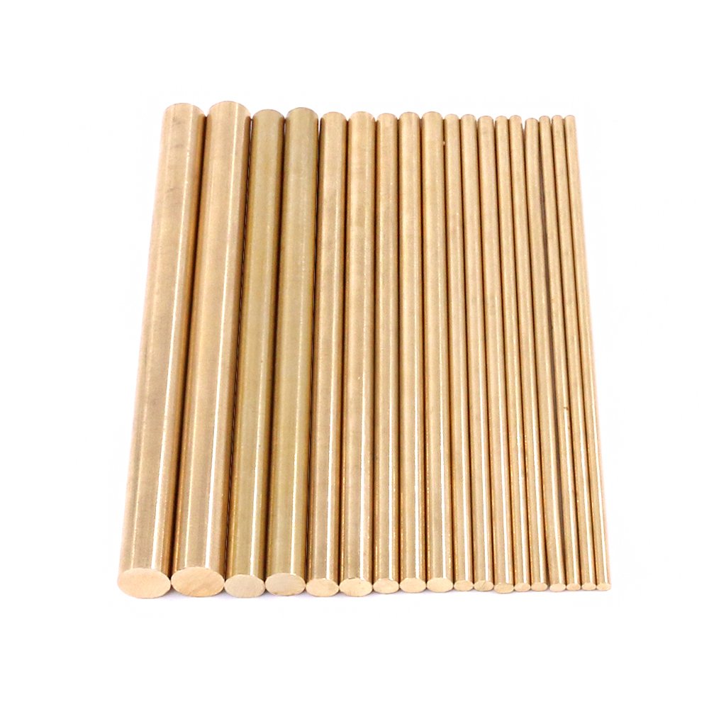 Swpeet 18Pcs Assorted Brass Solid Round Rod Lathe Bar Stock Kit, Diameter 2mm-8mm Length 100mm, Perfect for Various Shaft, Miniature Axle, Model Plane, Model Ship, Model Cars